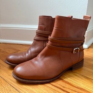 Schutz Made in Brazil Tan Leather Strappy Ankle Boots Size 7